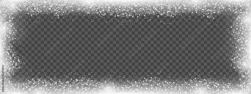 Fototapeta premium Frosted snow and ice window border overlay