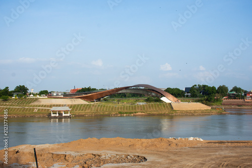 Photography Landmarks Pa San or Pasan wooden bridge built NakhonSawan and view landscape Cha