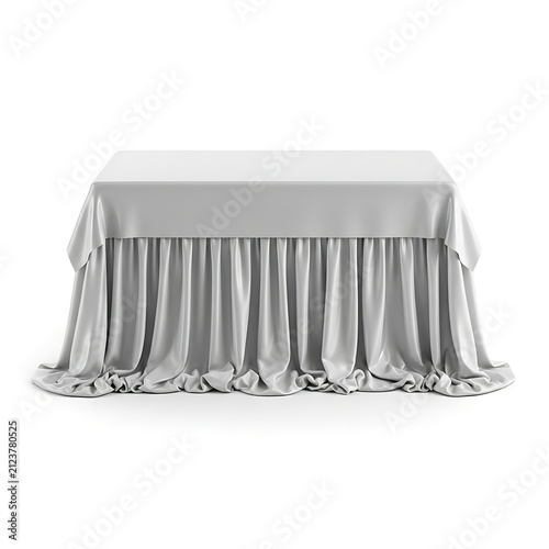 Elegant draped table skirt with pleats