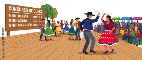 Fotografie Chilean Cueca Dance Contest Event Illustration