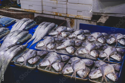 Fresh Butterfish And Hairtail At Korean Seafood Market