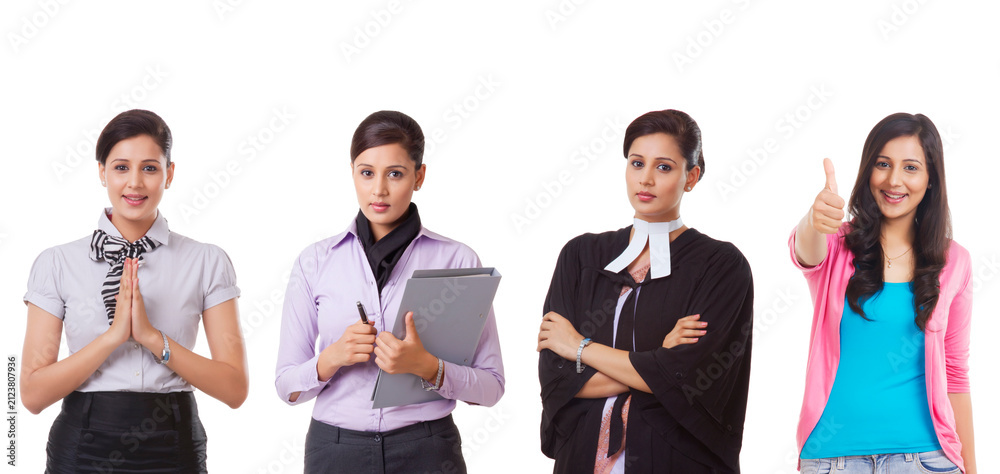 Obraz premium Women belonging to different professions standing together