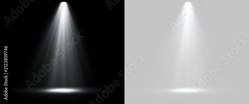 Картината върху платно Bright spotlight beam illuminating stage floor