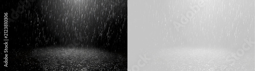 Fotografie Vertical rain downpour overlay with top spotlight