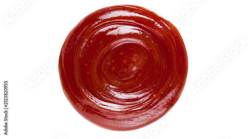 Canvastavla Swirl of thick red tomato ketchup sauce, isolated on transparent background