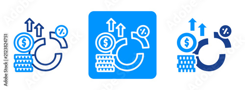Quadro su tela Profit Margin Icon In Dual Tone Style