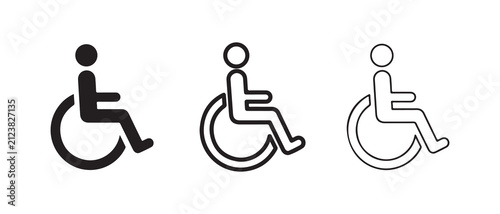 wheelchair accessibility symbols in different styles for inclusive design and disability awareness graphics