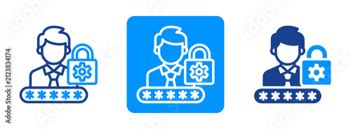 Password Manager Icon In Dual Tone Style