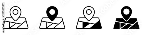 Map icon vector set. Navigation illustration sign collection. Location symbol. Travel logo or mark.