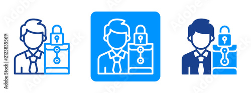 Confidentiality Icon In Dual Tone Style