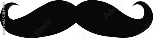 Handlebar Mustache Silhouette Vector Vintage Gentleman Beard Icon  Barber Shop Black Illustration