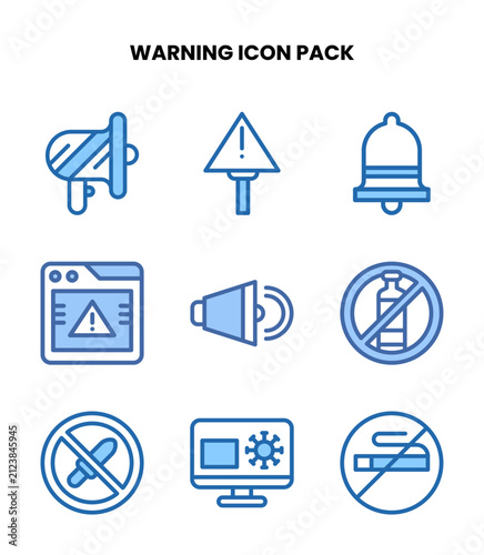 Obraz na płótnie Warning Two Colour Set Icons Pack