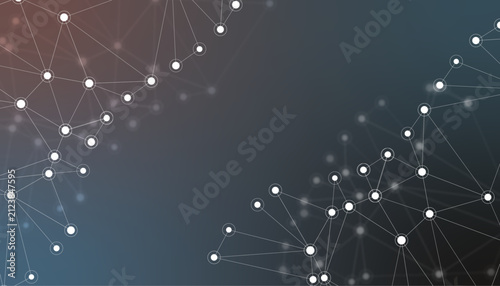 Abstract digital plexus network background with glowing nodes vector illustration