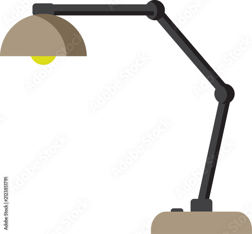 Adjustable desk lamp flat vector illustration for office workspace and study lighting