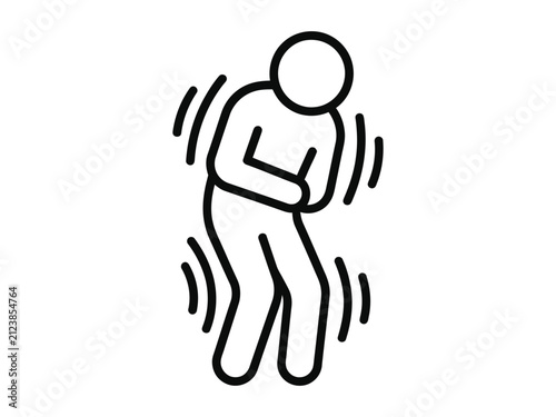 Shaking Person Tremor Symptom Outline Medical Icon Vector