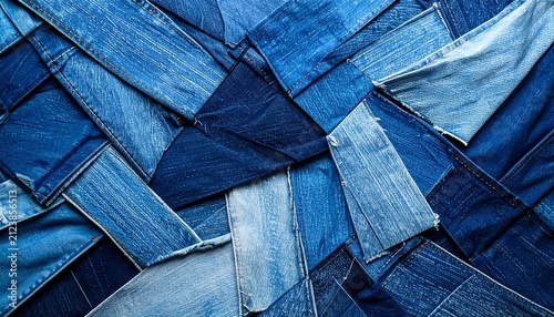 Textured Denim Layers with Intricate Stitching