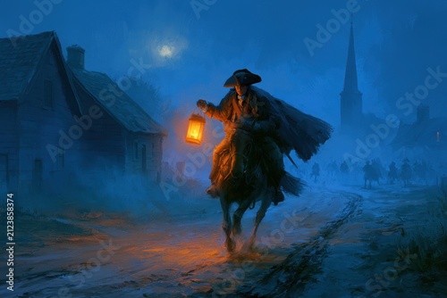 Moonlit Urgent Ride Through a Quiet 18th-Century Town