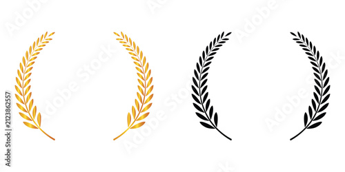Stylish laurel leaf branch - Elegant vector featuring a clean botanical style, ideal for award badges, logos, certificates, branding, packaging, and decorative design projects