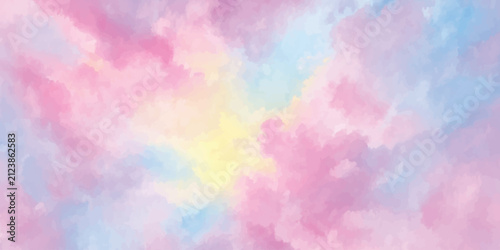 Dreamy Pastel Pink and Blue Watercolor Sky Abstract Texture Background