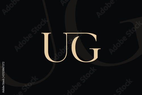 UG or GU letter logo icon design. Classic style luxury initials monogram.