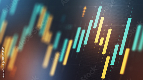 Business chart shows stock exchange trading patterns in modern financial market