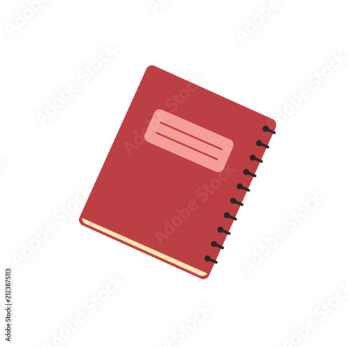 red notebook vector illustration for graphic design