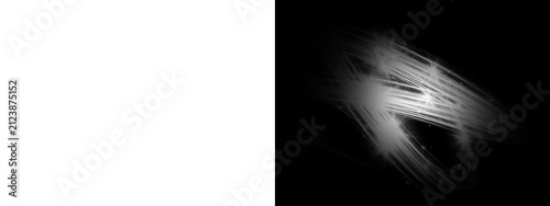 Abstract white criss-cross light trails with glowing effect isolated on transparent