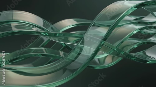Elegant Green Glass Wave in Motion – Abstract 3D Fluid Animation