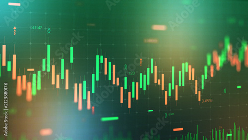 Business chart showing stock exchange trading activity in a digital format during market hours