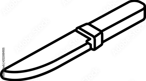 Sharp metallic kitchen utensil with a solid handle for food preparation