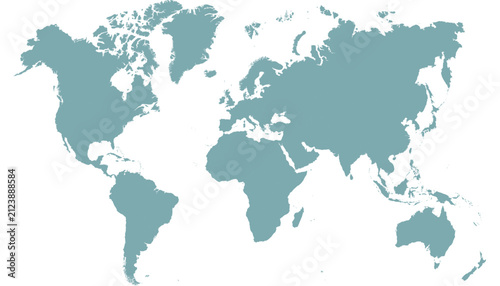 World map. Grey modern vector map. Silhouette map