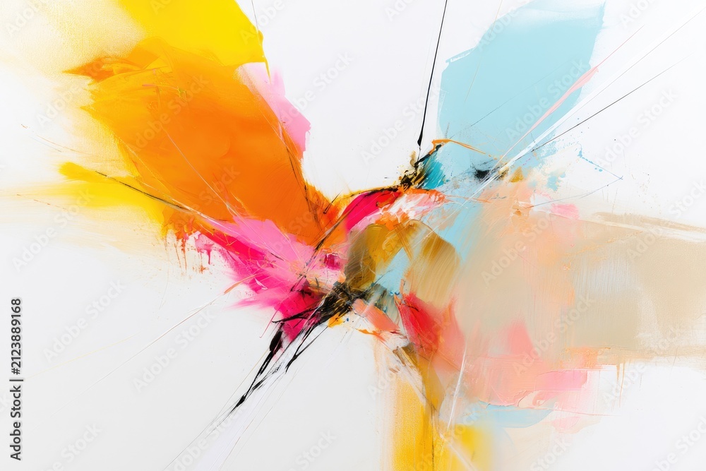 Fototapeta premium Vibrant abstract explosion of color with energetic brushstrokes (2)