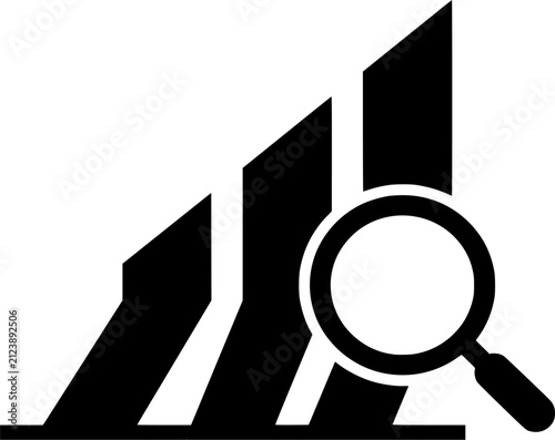 Data analysis icon, AI technology symbol