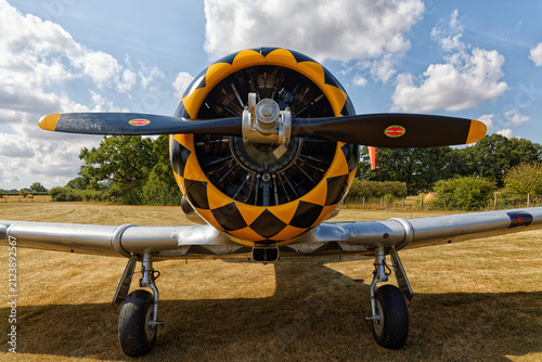 Bild auf Leinwand Close up of a vintage aircraft propeller and cowling