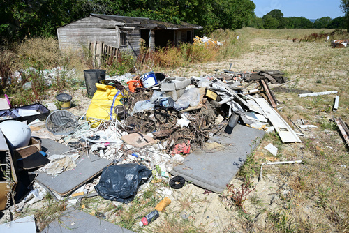 Fly tipping in Horley, Surrey in the UK during the summer of August 3rd 2026.