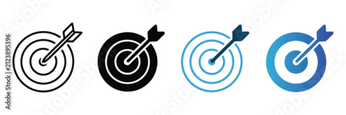 Bild auf Leinwand Business target icon set with bullseye, arrow and success symbols for strategy,