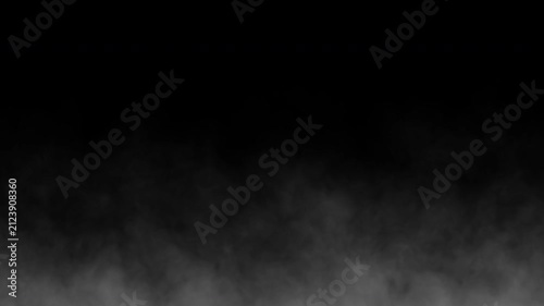 Ground fog and smoke overlay with soft drifting mist on a seamless black background