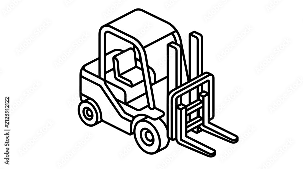 Naklejka premium Industrial forklift truck illustration isolated on white background
