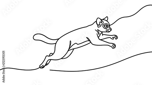 white background playful cat illustration running.