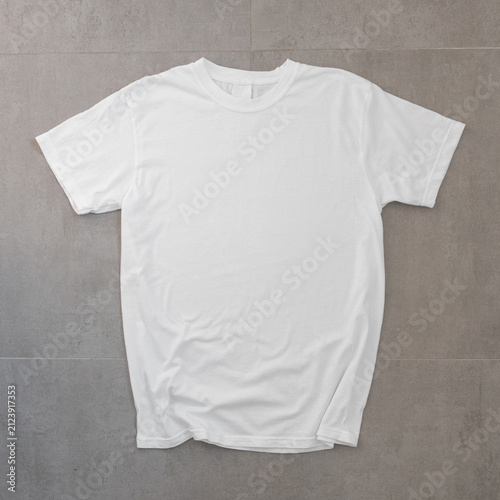 White t-shirt flat lay on the floor for your logo
