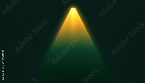 Golden spotlight beam illuminates a dark, gradient background from deep green to black