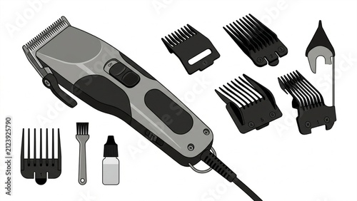 Professional Pet Grooming Clipper Vector Flat Icon for Dog Shows
