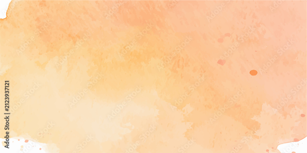 Fototapeta premium Soft Orange Pastel Watercolor Wash Vector Background Texture with Subtle Ink Splatter Accents