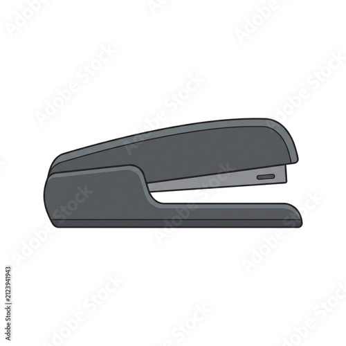 Black office stapler vector illustration isolated
