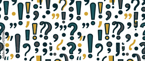 Canvastavla Seamless Pattern of Colorful Punctuation Marks and Symbols