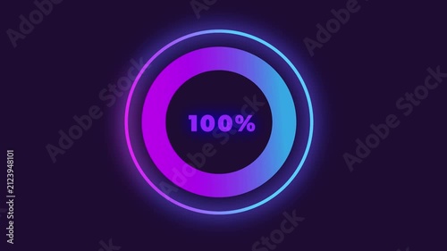 Colorful loading animation on the computer.
Device update process reaching 100%.