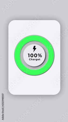 A circular charging indicator in a mobile app on a white background.