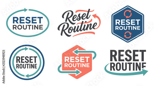 Cuadro en lienzo This image features various designs centered around the theme of resetting one's routine, perfect for encouraging fresh perspectives and revitalizing daily habits