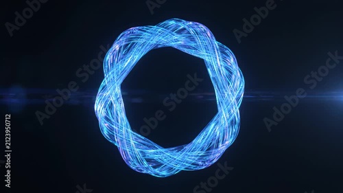 Glowing Blue Fiber Optic Ring in Motion – Abstract Tech Animation