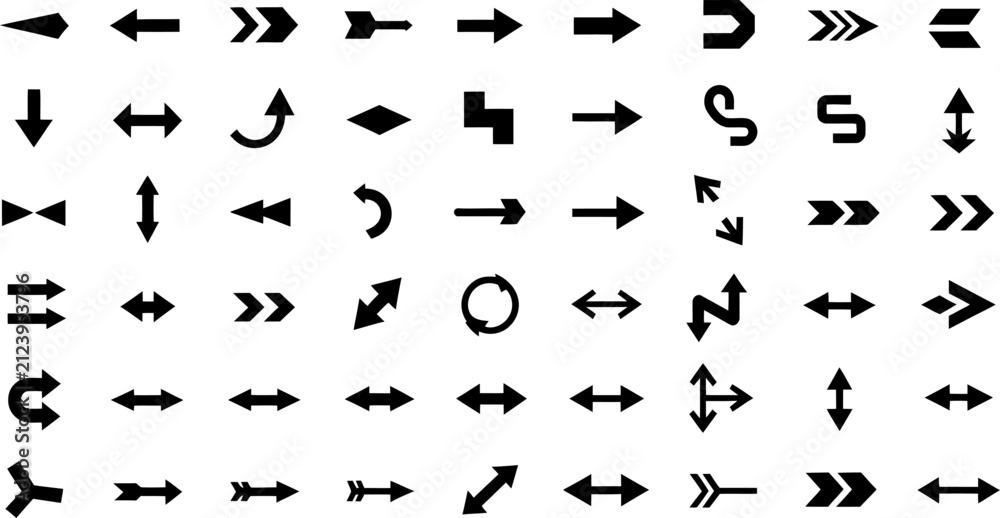 Fototapeta premium Black Vector Arrow Set for Navigation and Web Interface Design
